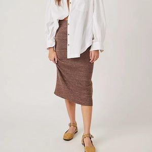Free People Women's Brown and Tan Skirt